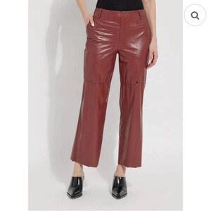 Lysse NY Vegan Leather Pants, 2 Pockets , Auburn-Size Large